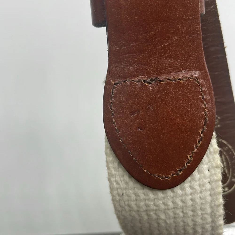 Tropical Bird Patterned Leather Belt with Solid Brass Buckle